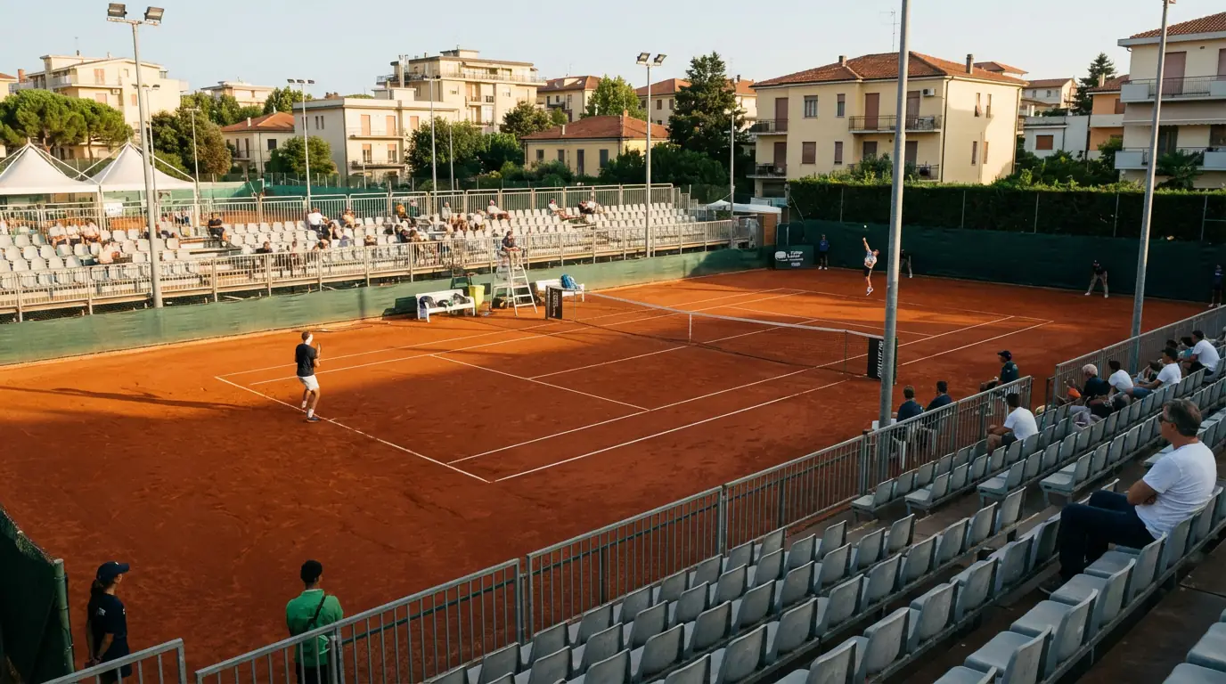Court de tennis modeste d