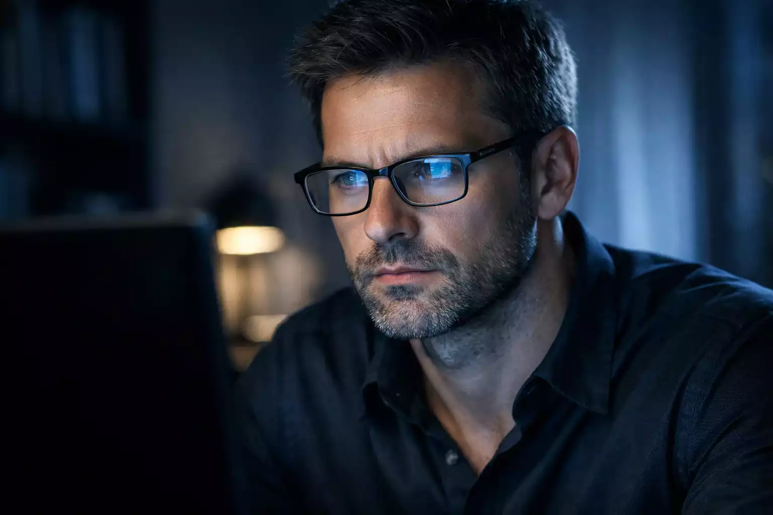 Personne concentrée devant un écran de paris