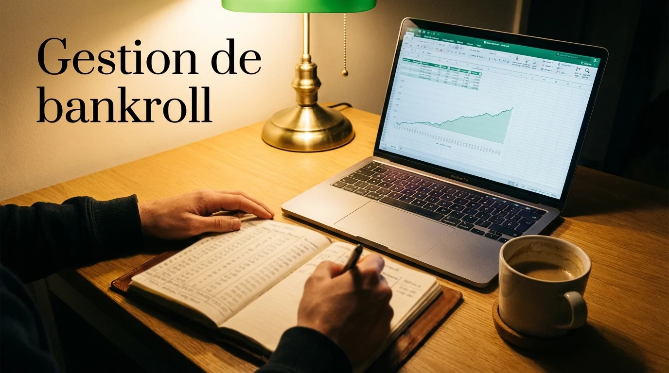 Personne notant des résultats de paris dans un carnet à côté d