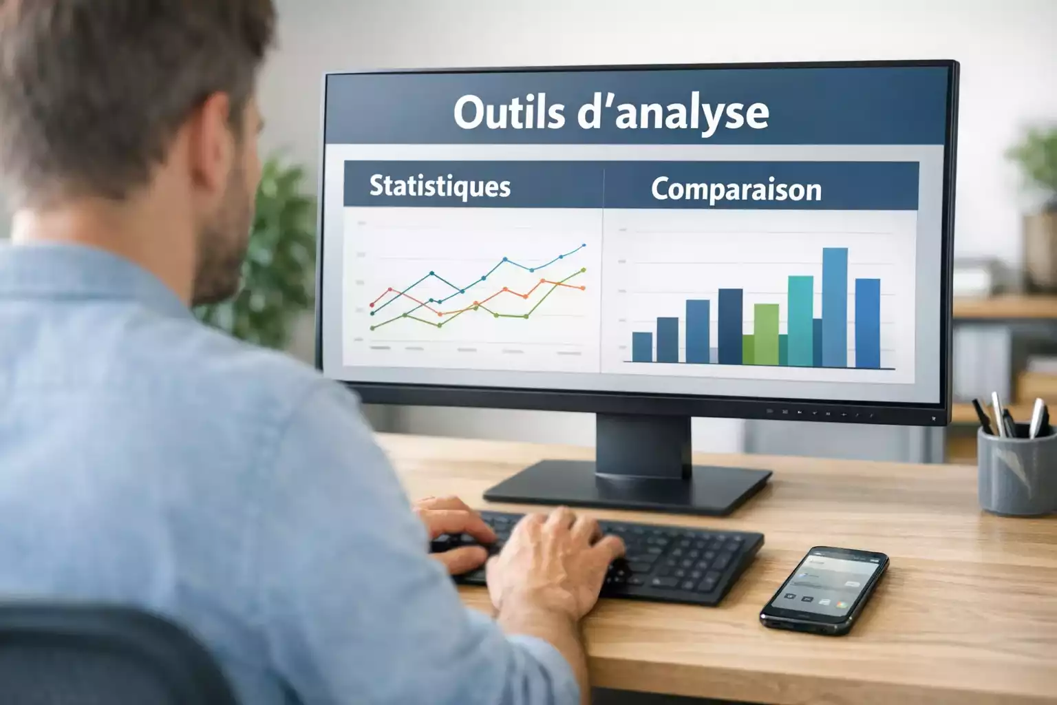 Personne analysant des données de tennis sur ordinateur