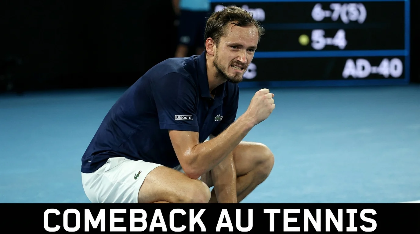 Joueur de tennis serrant le poing après avoir remporté un point crucial lors d